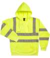 WR012 DWHV44 Warrior Hi-Vis Pull On Hoodie Fluorescent Yellow colour image